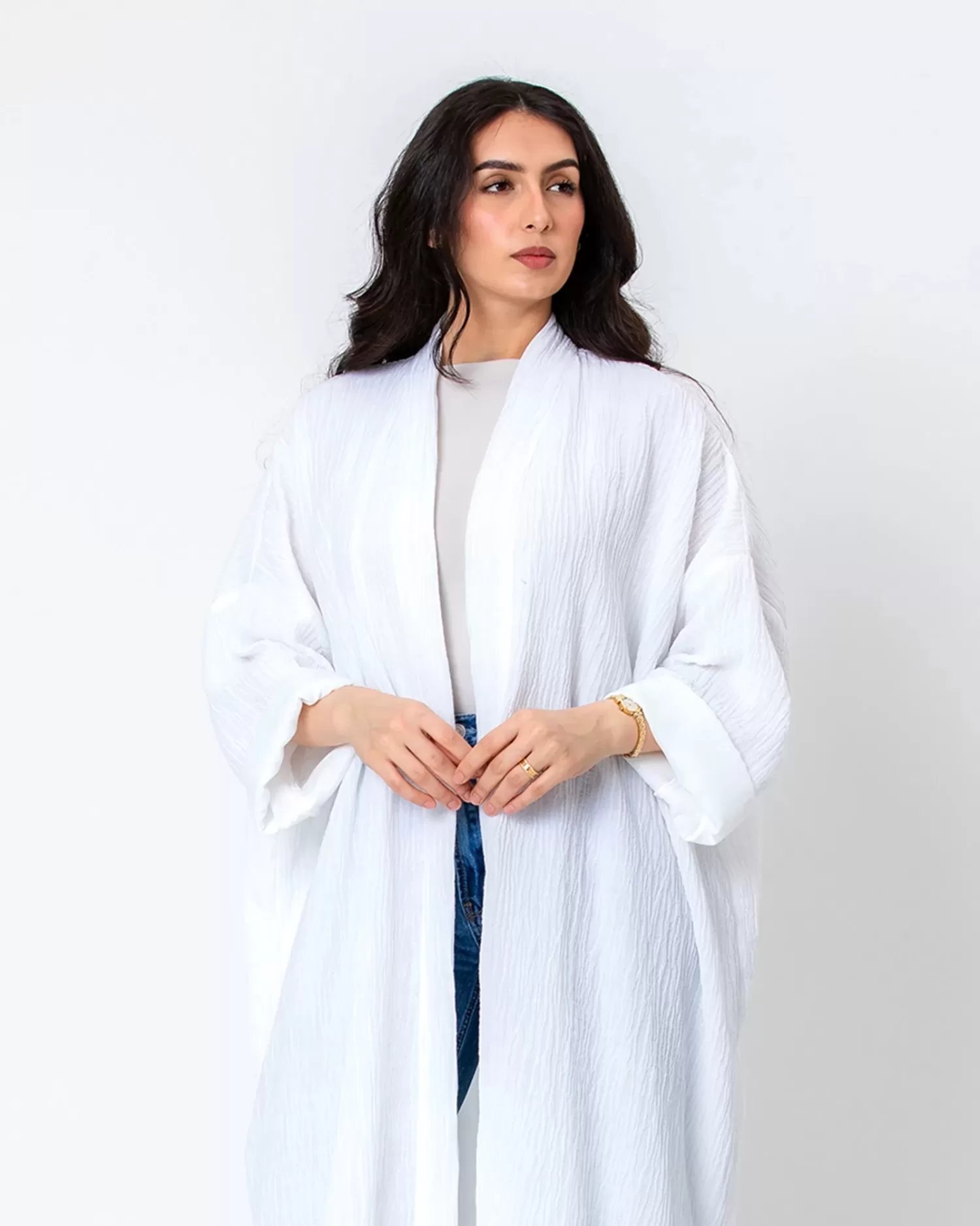 Taylor - Crinkle Cotton Kaftan Abaya - Image 2