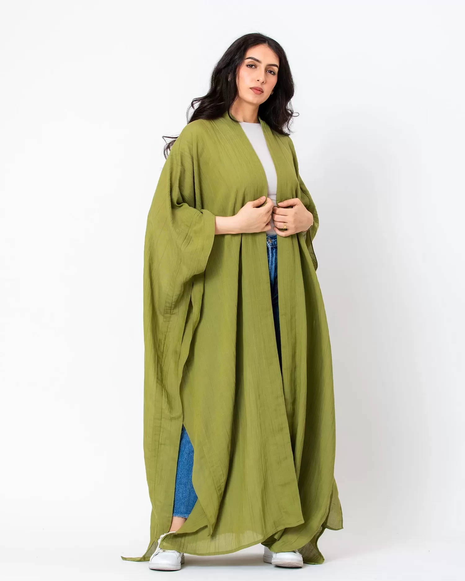Azure - Crinkle Cotton Kaftan Abaya - Image 5