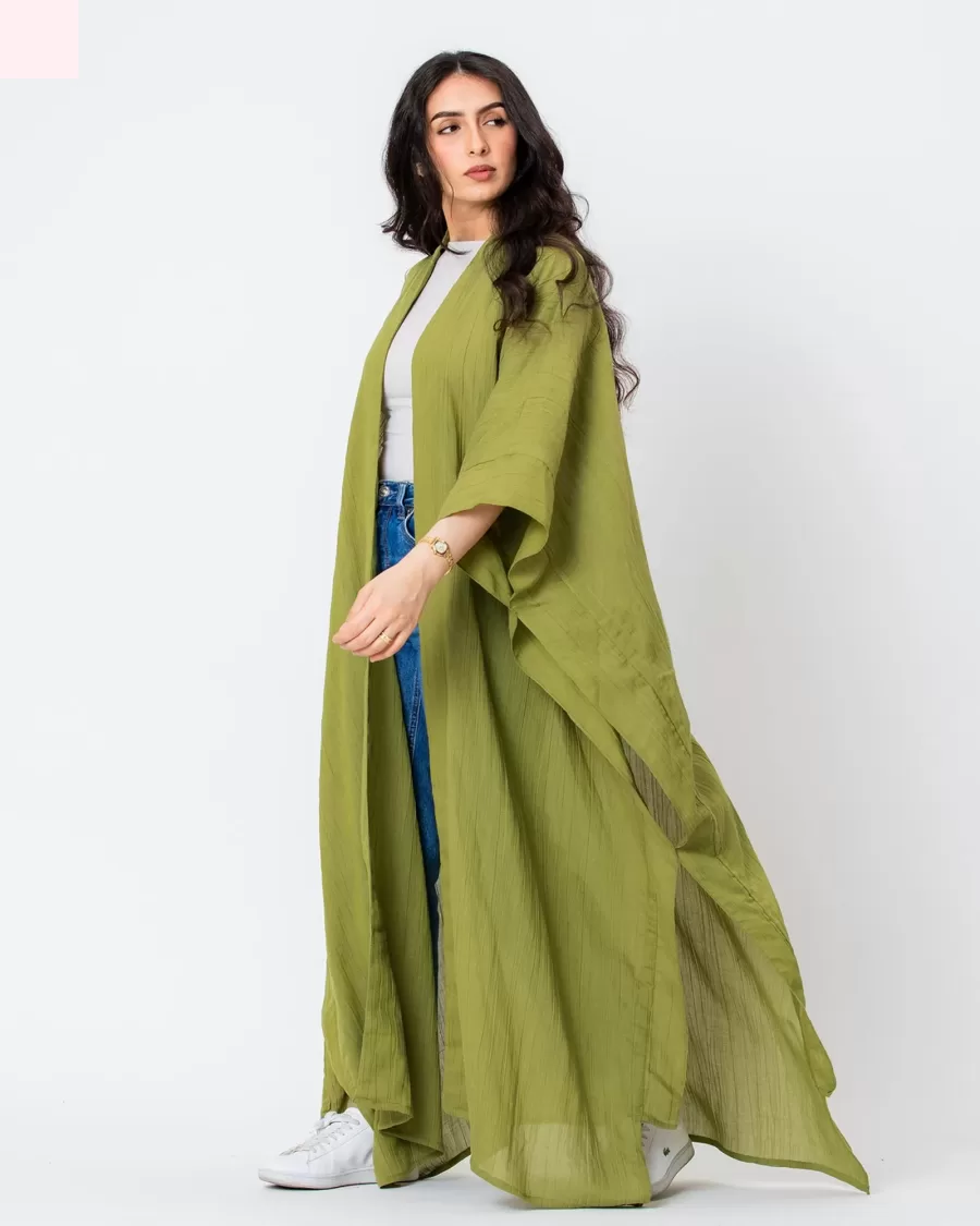 Azure - Crinkle Cotton Kaftan Abaya - Image 4