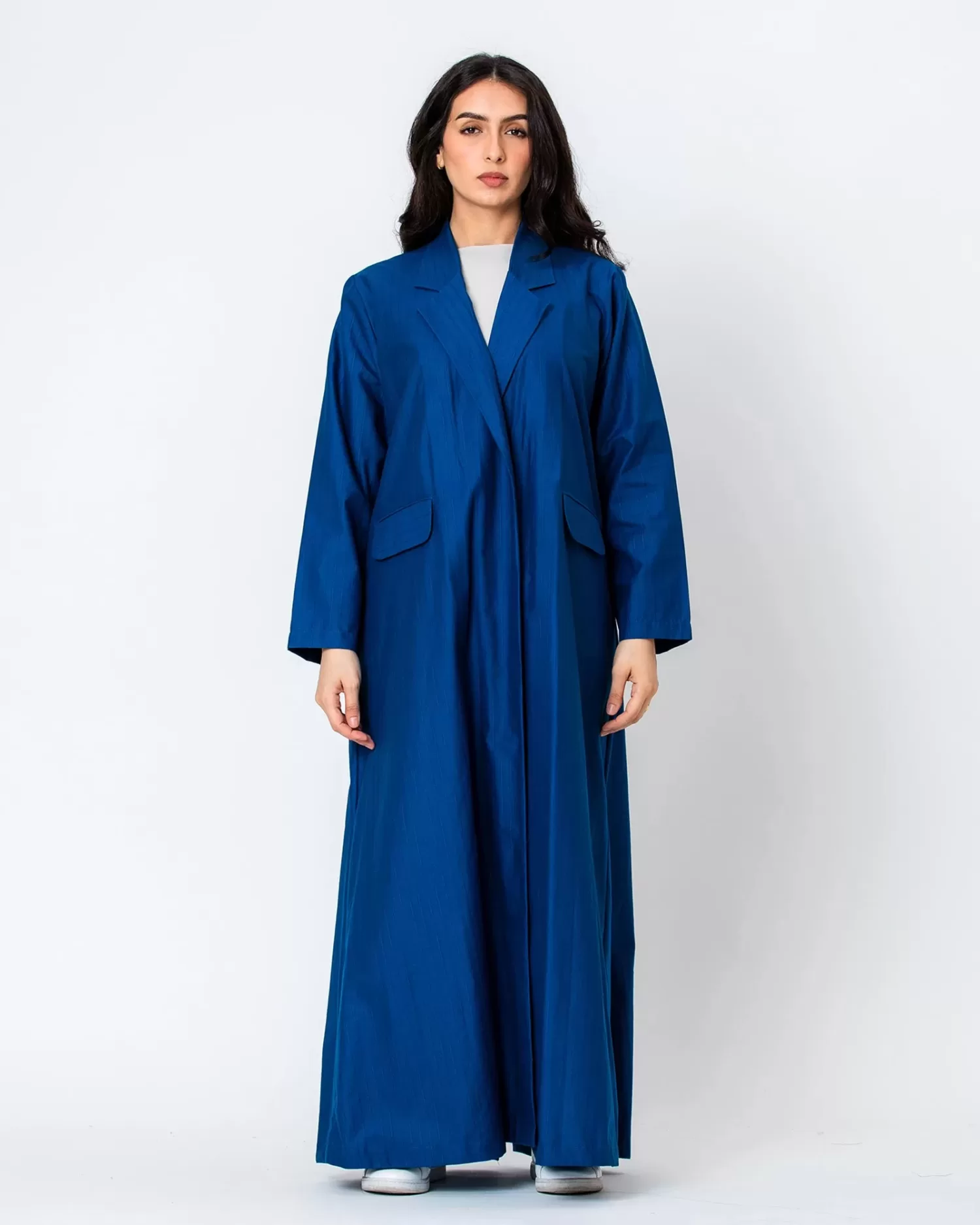 The Blazer - Striped Cotton Abaya with Pockets - Image 1