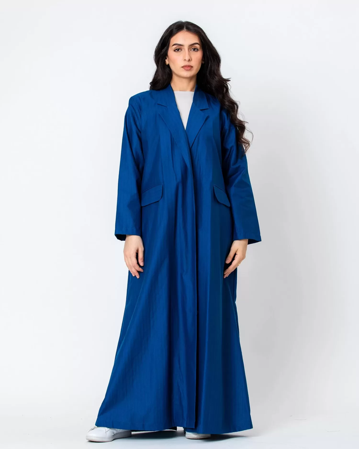 The Blazer - Striped Cotton Abaya with Pockets - Image 3