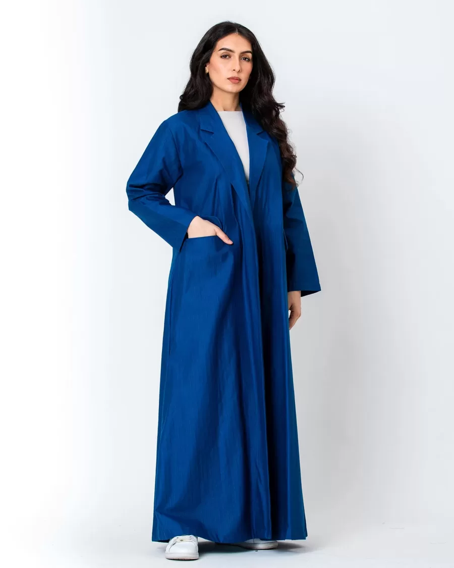 The Blazer - Striped Cotton Abaya with Pockets - Image 4