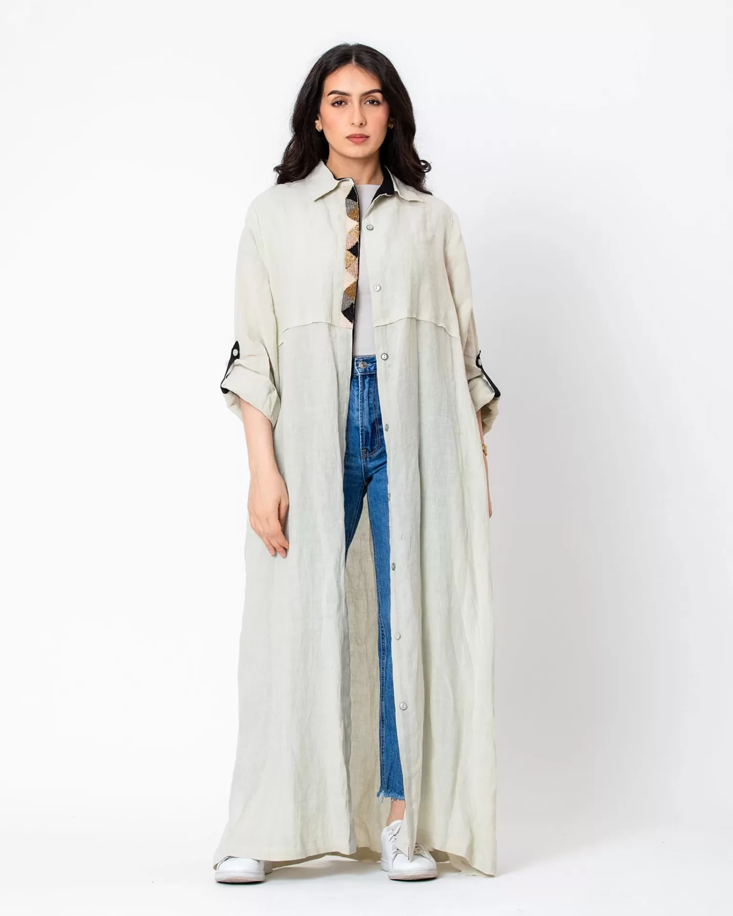 Canopy Shirt - Linen with Beaded Embroidery - Image 1