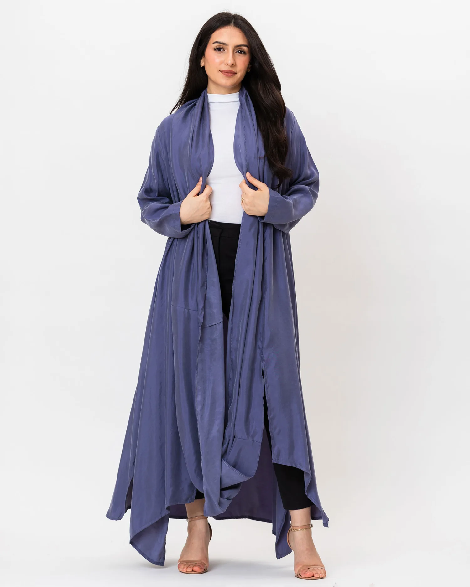 Anna - Asymmetrical Washed Silk Abaya - Image 3