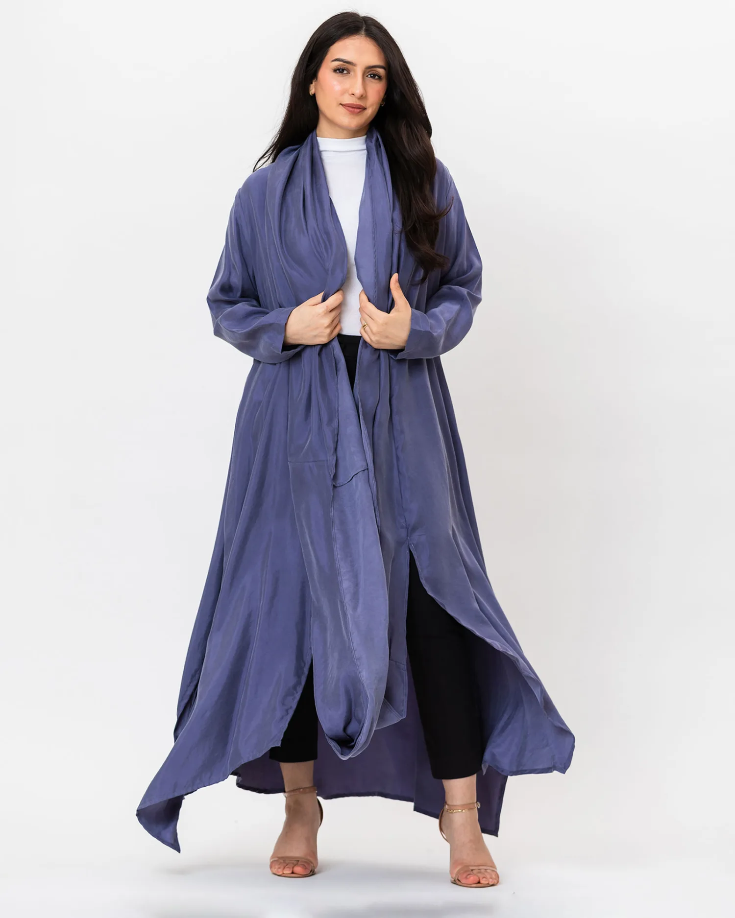 Anna - Asymmetrical Washed Silk Abaya - Image 4