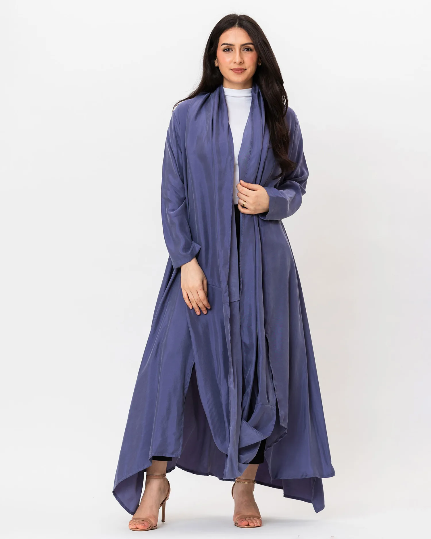 Anna - Asymmetrical Washed Silk Abaya - Image 5