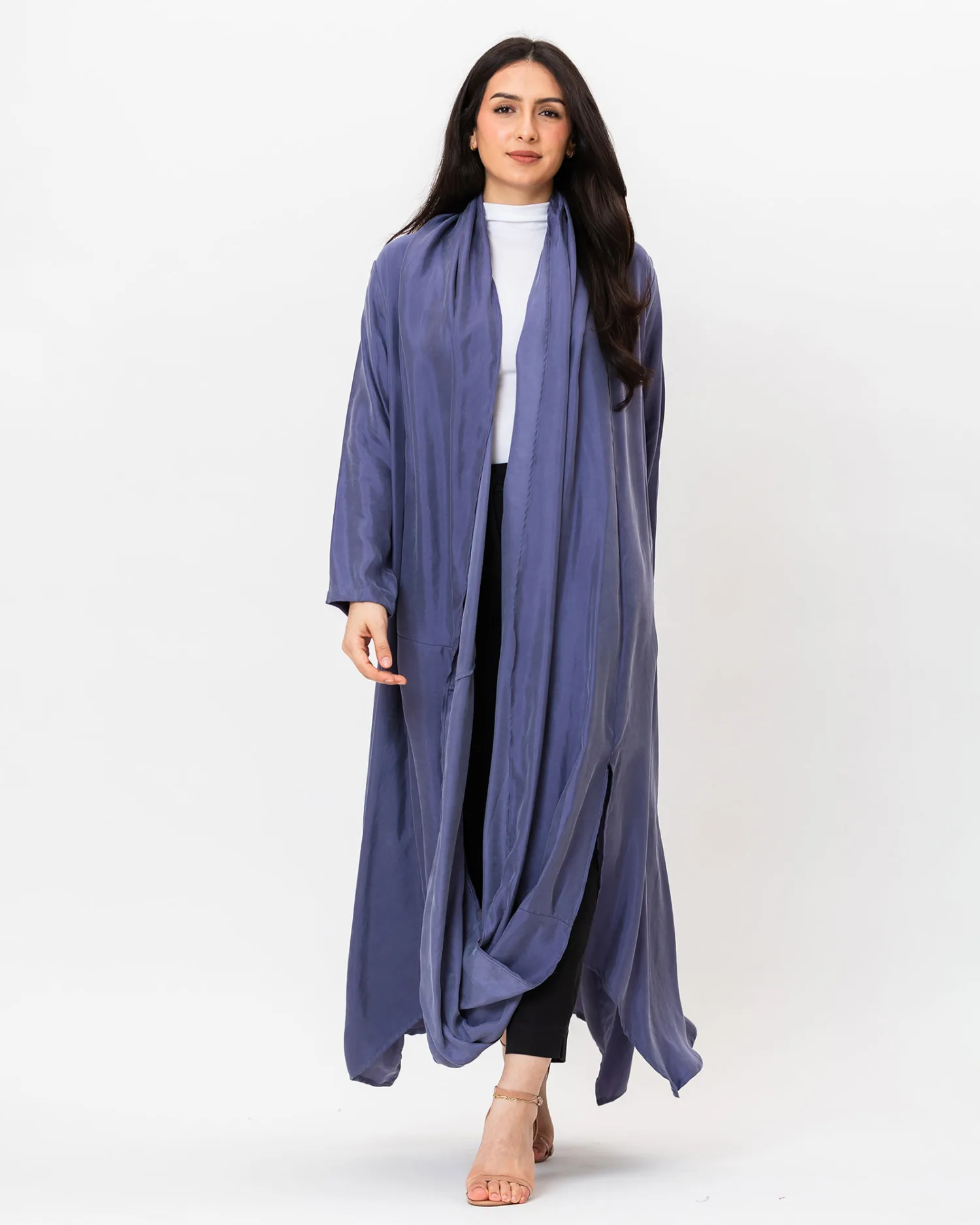 Anna - Asymmetrical Washed Silk Abaya - Image 6