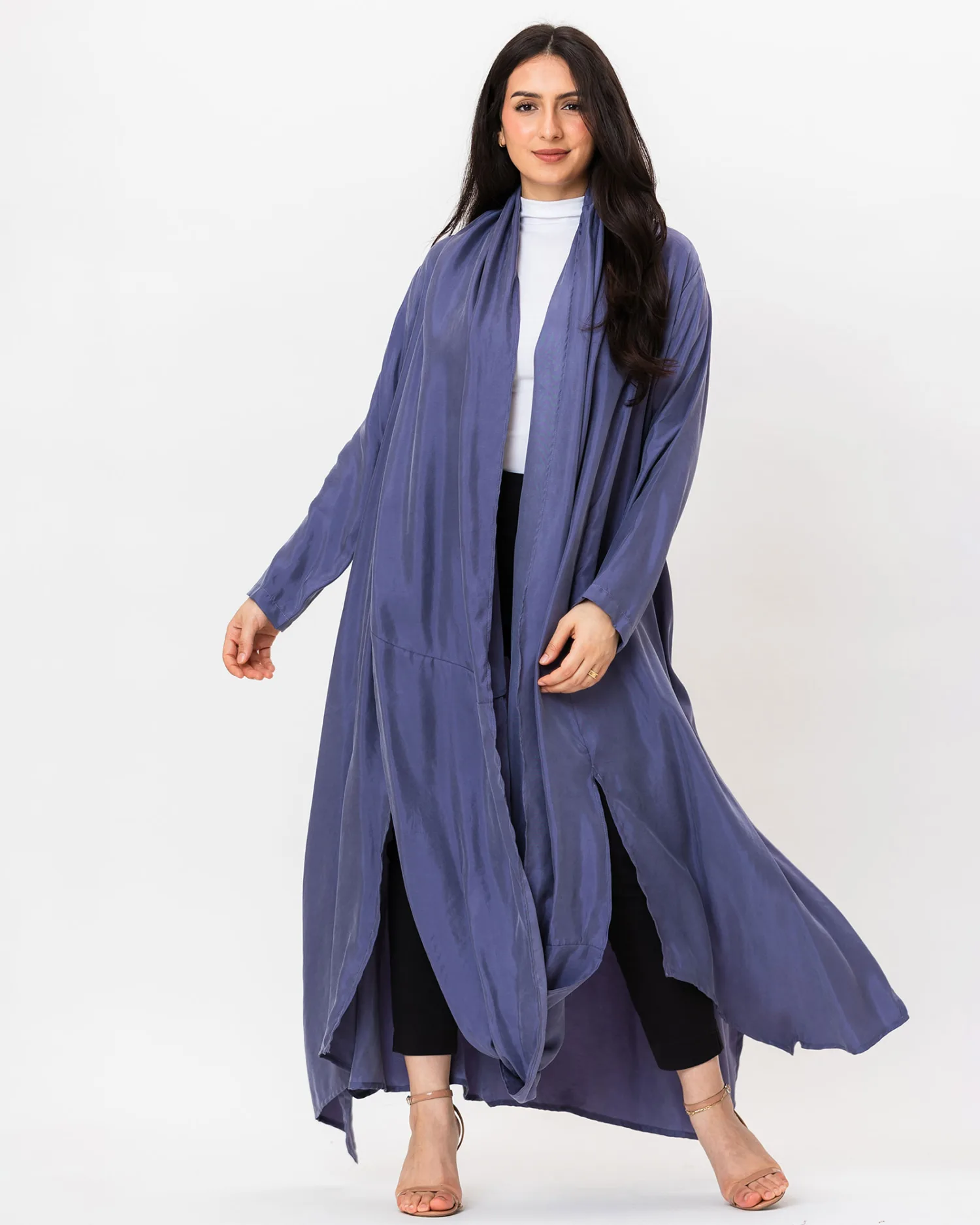 Anna - Asymmetrical Washed Silk Abaya - Image 7