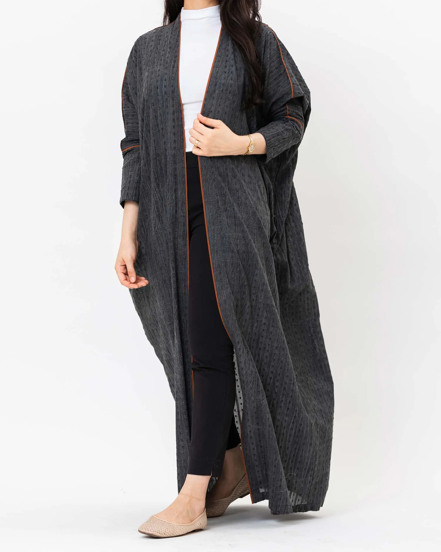 Gelato - Textured Cotton Abaya - Image 4