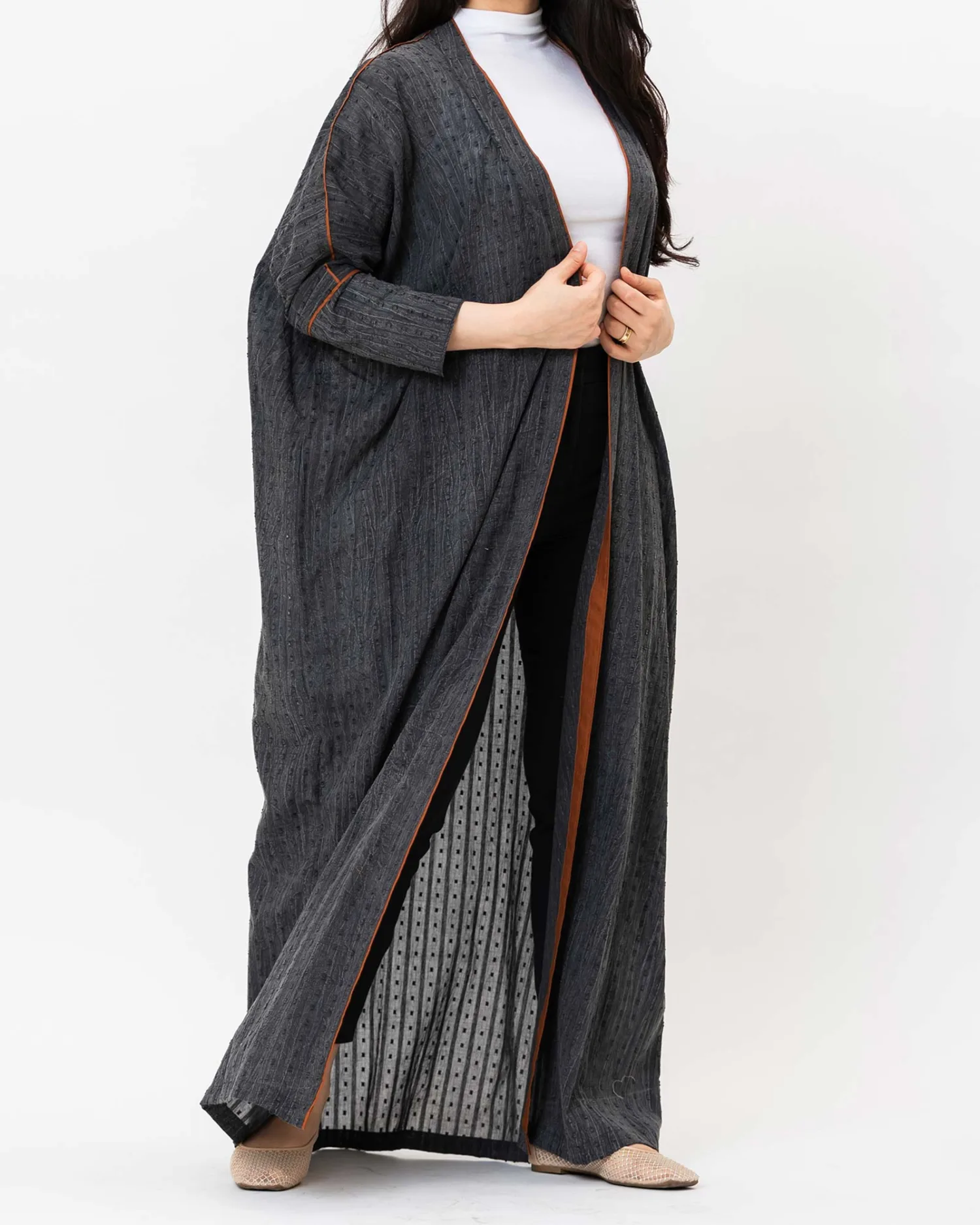 Gelato - Textured Cotton Abaya - Image 5