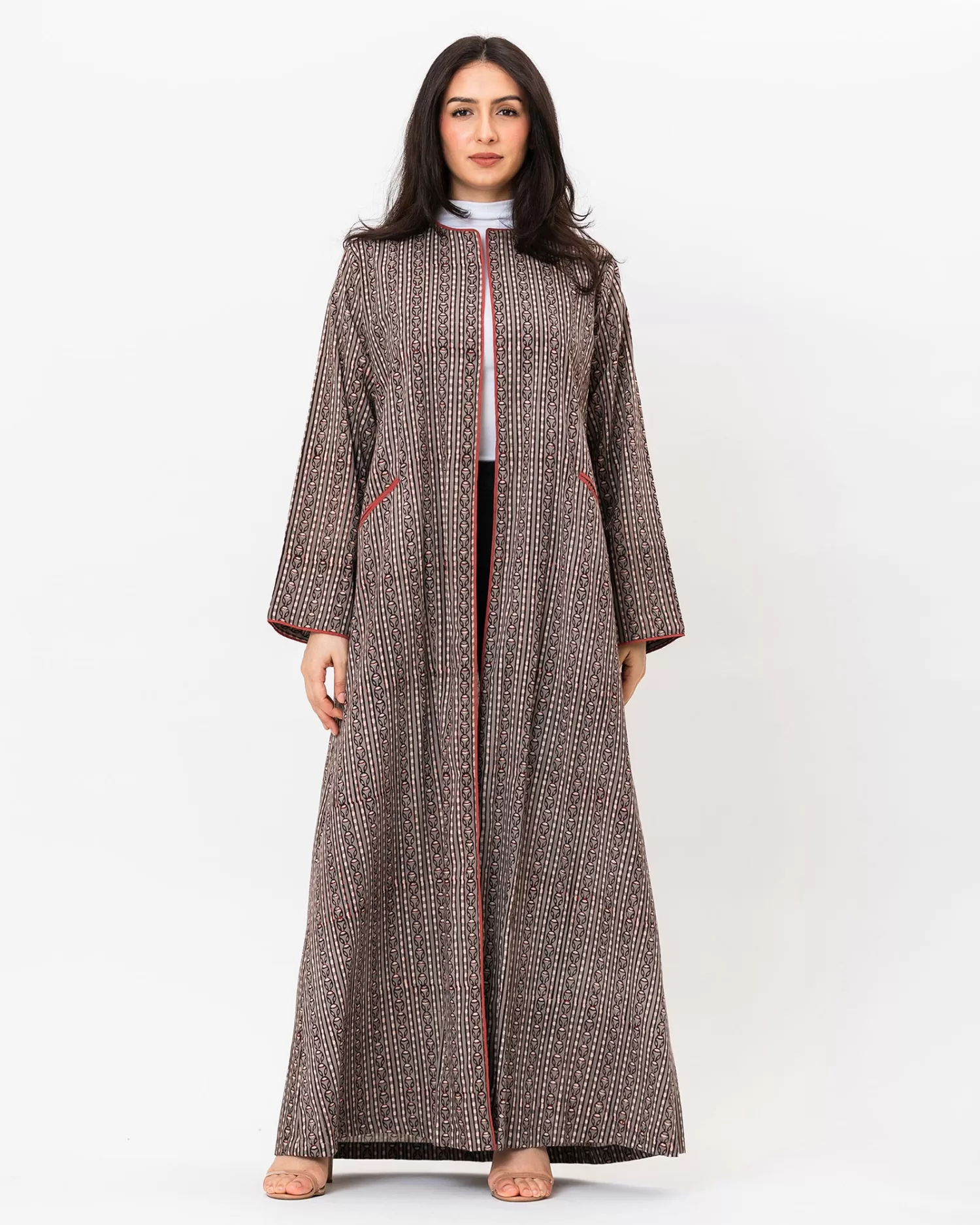 Bonita - Print Cotton Abaya with Pockets - Image 1