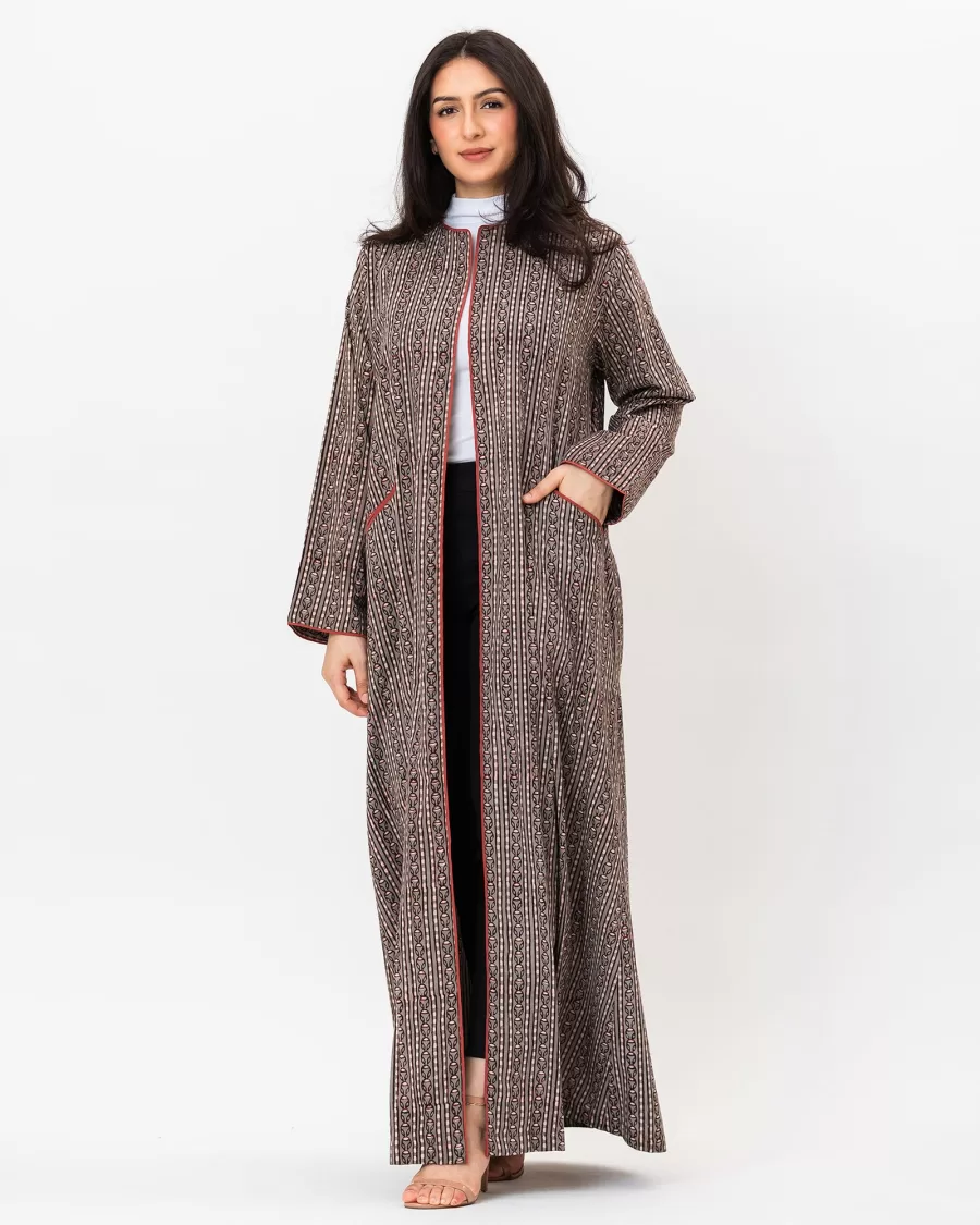 Bonita - Print Cotton Abaya with Pockets - Image 3