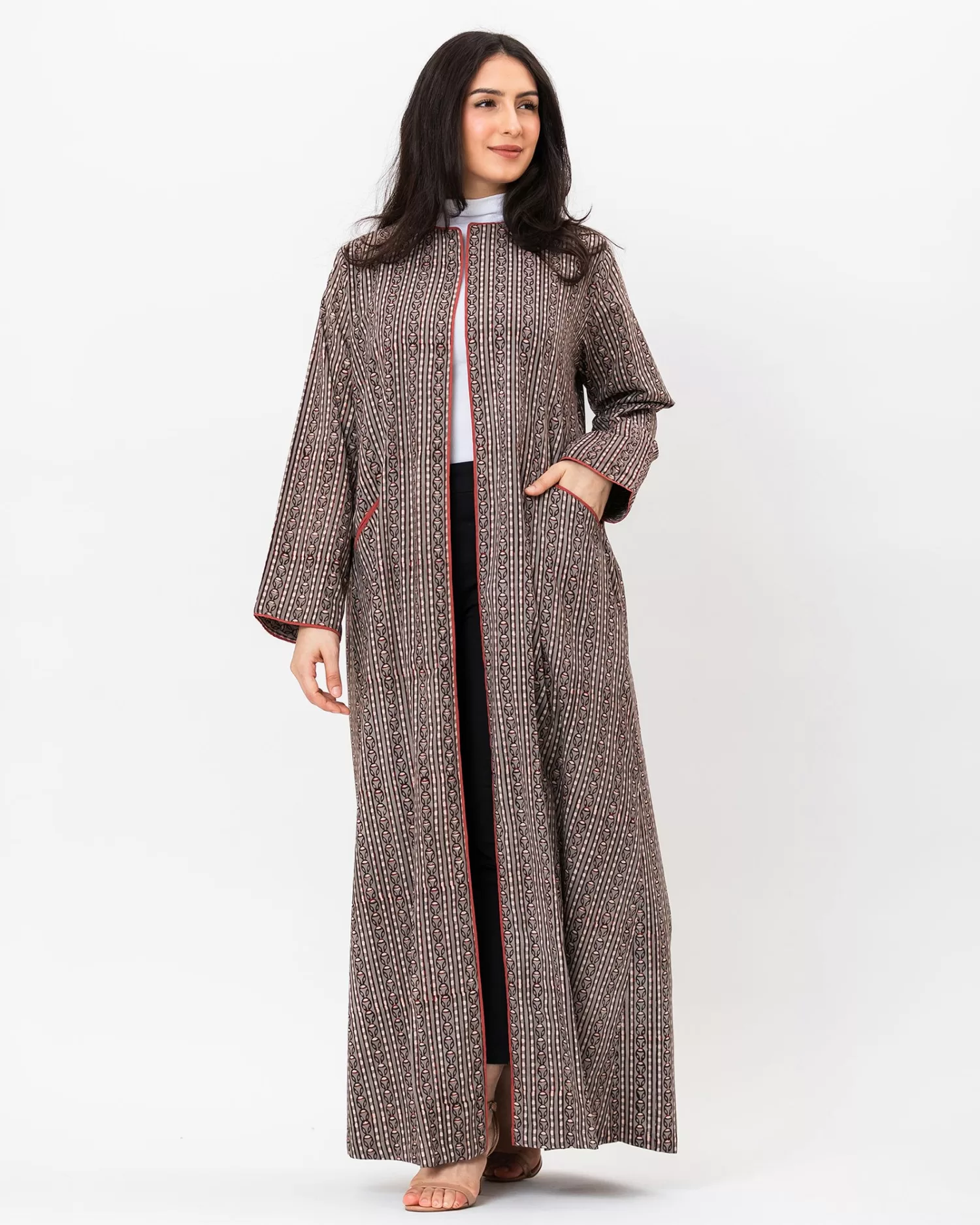 Bonita - Print Cotton Abaya with Pockets - Image 5