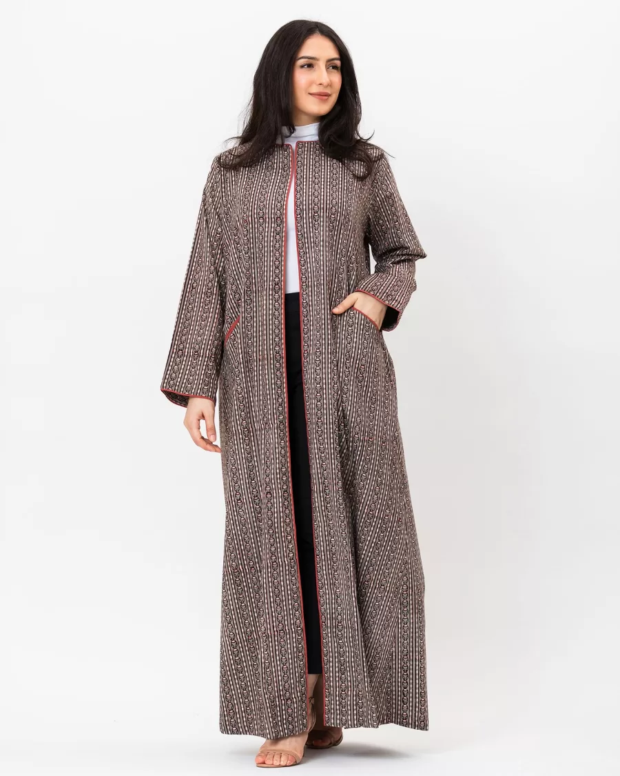 Bonita - Print Cotton Abaya with Pockets - Image 5