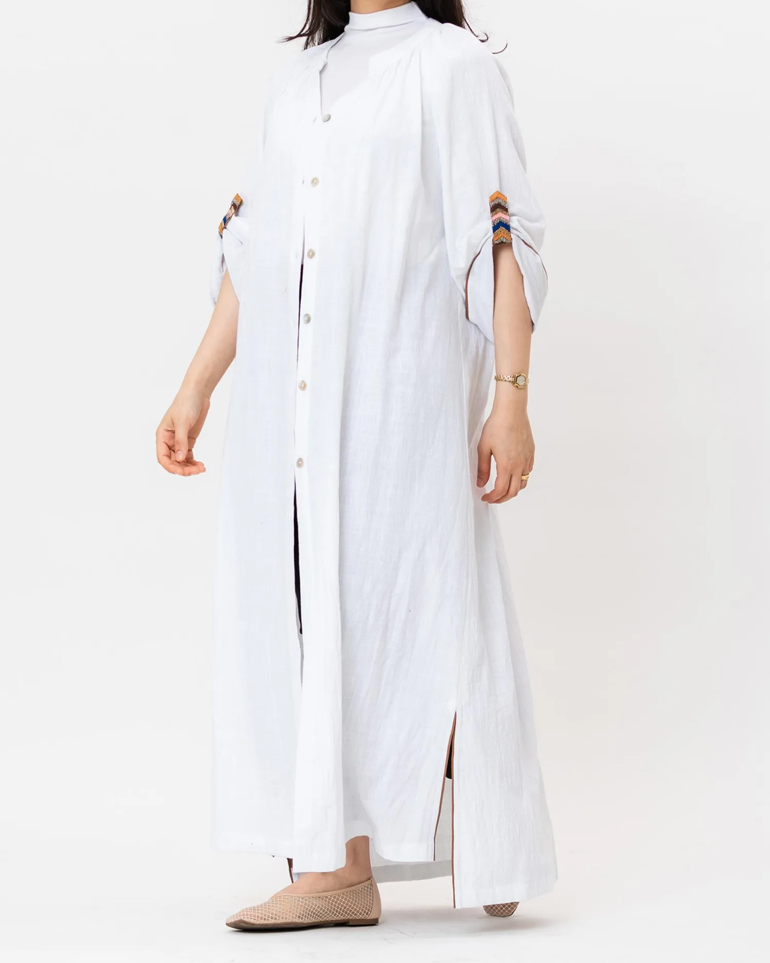 Luna - Embroidered Linen Shirt - Image 4
