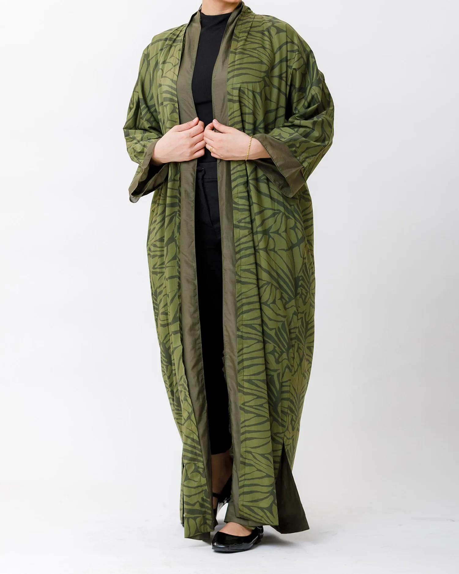Verde 2.0 - Printed Cotton Abaya - Image 4