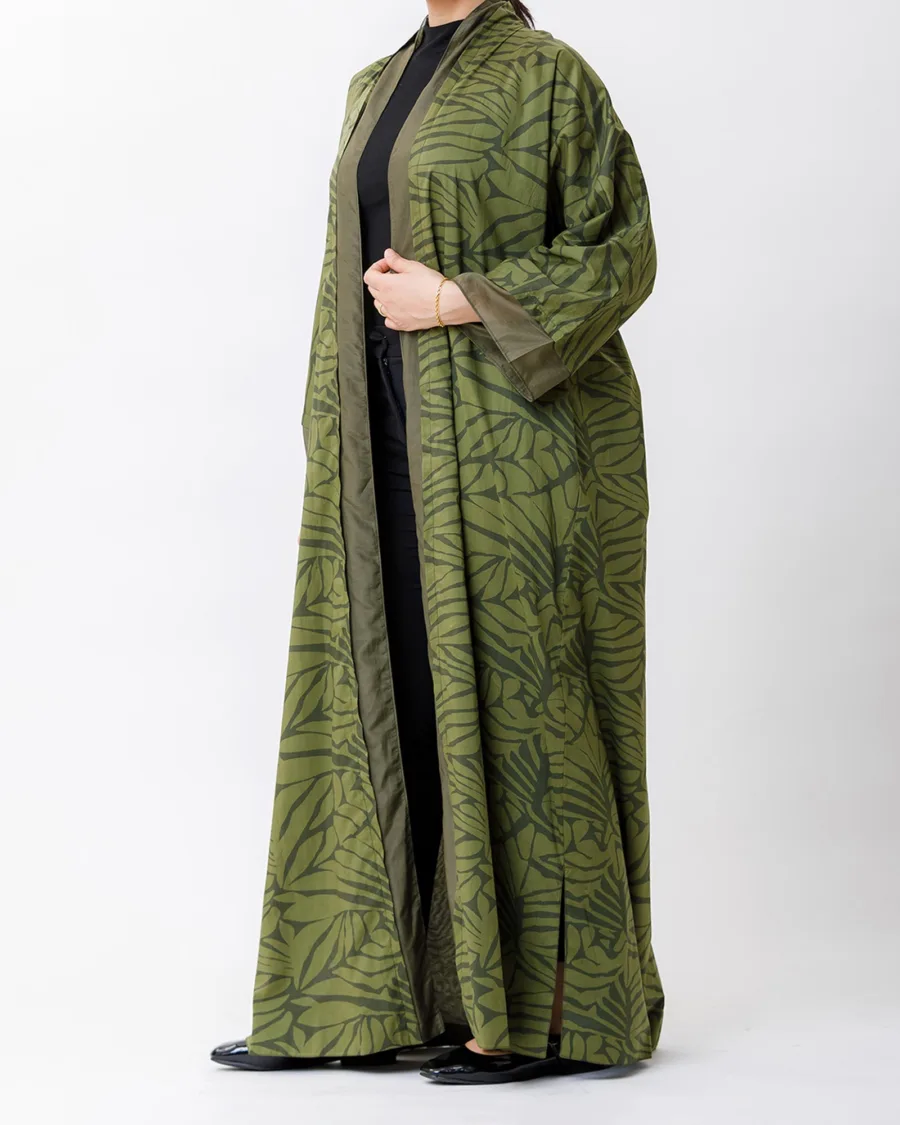 Verde 2.0 - Printed Cotton Abaya - Image 5