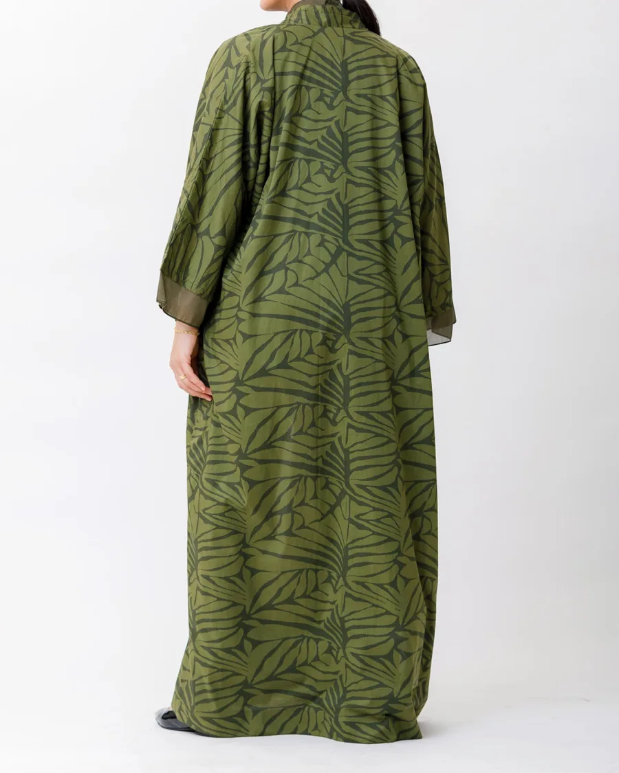 Verde 2.0 - Printed Cotton Abaya - Image 6