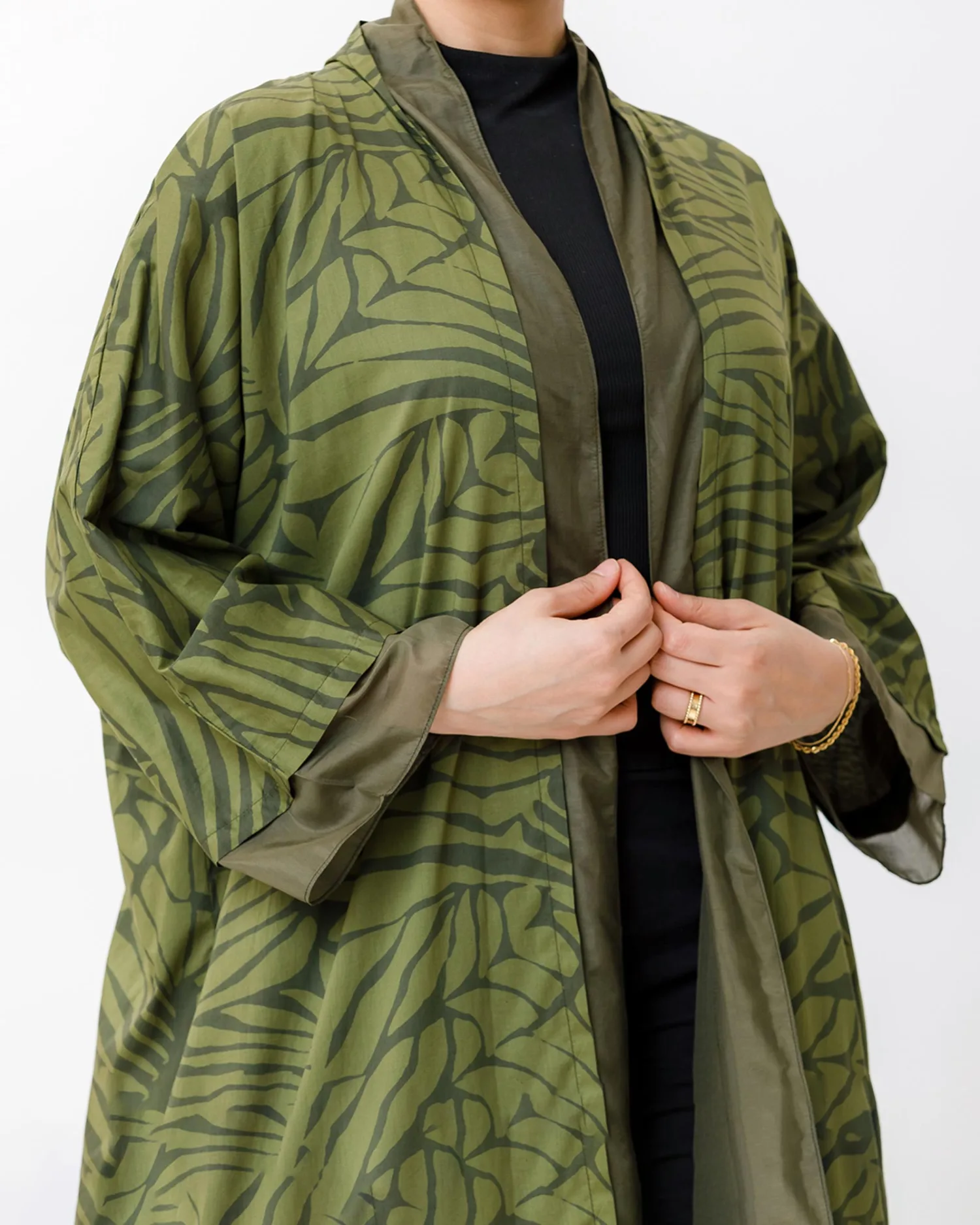 Verde 2.0 - Printed Cotton Abaya - Image 2