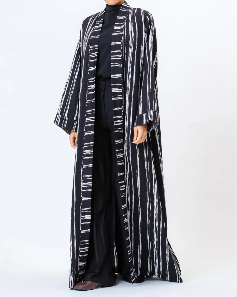  Brass 2.0 – Striped Flared Abaya - Image 4