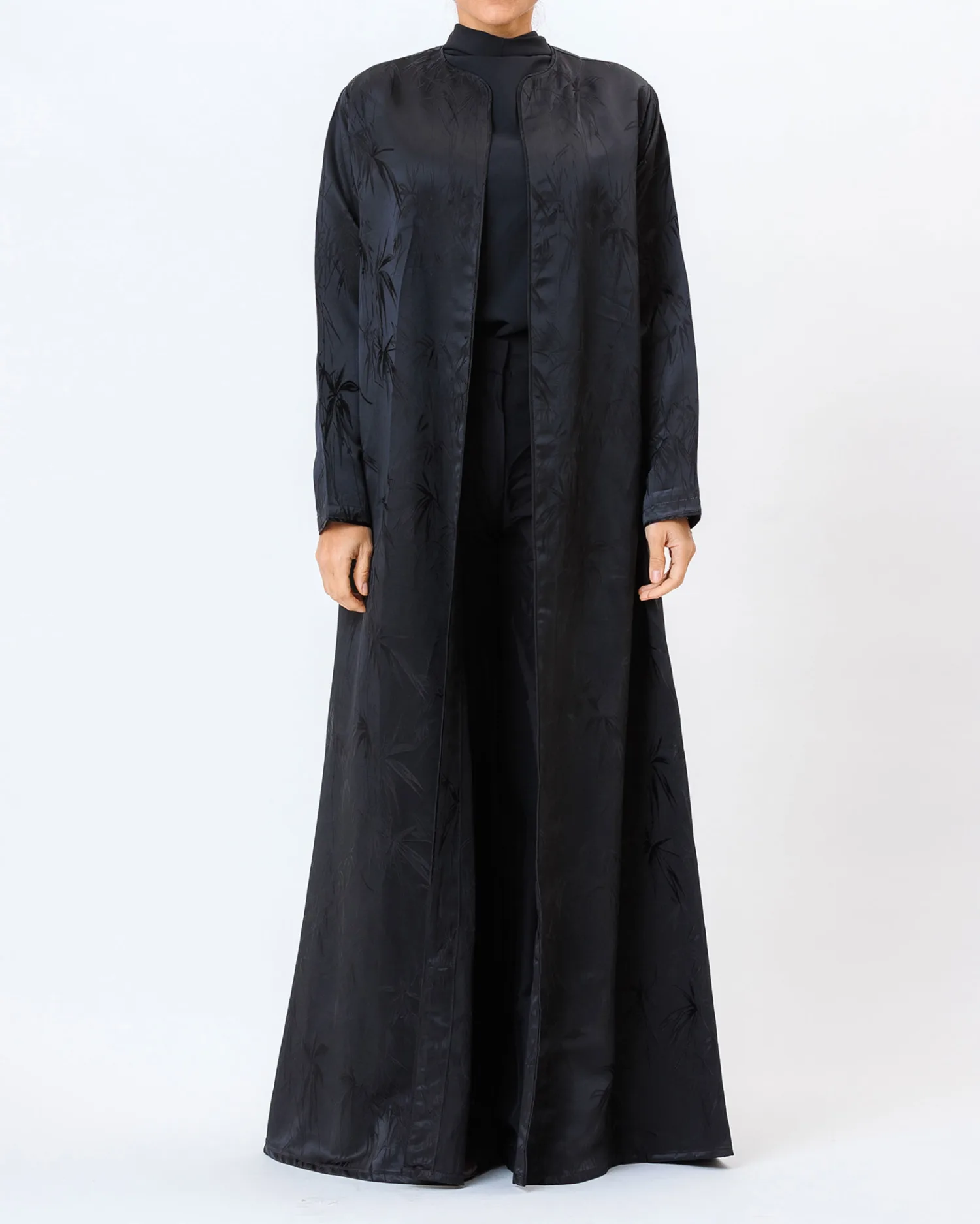  Aura – Embossed Silk Linen Abaya - Image 1