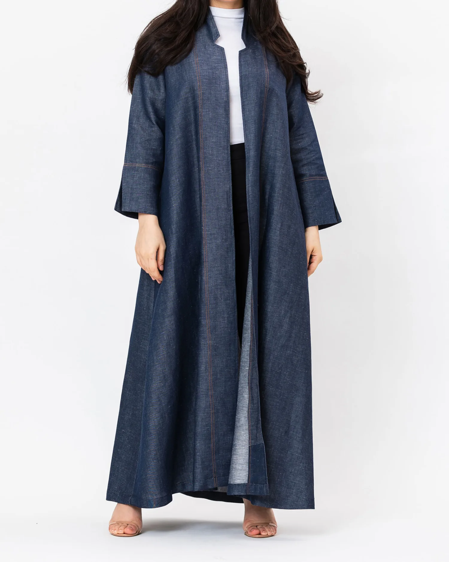 Indigo - Linen Silk A-Line Abaya - Image 1