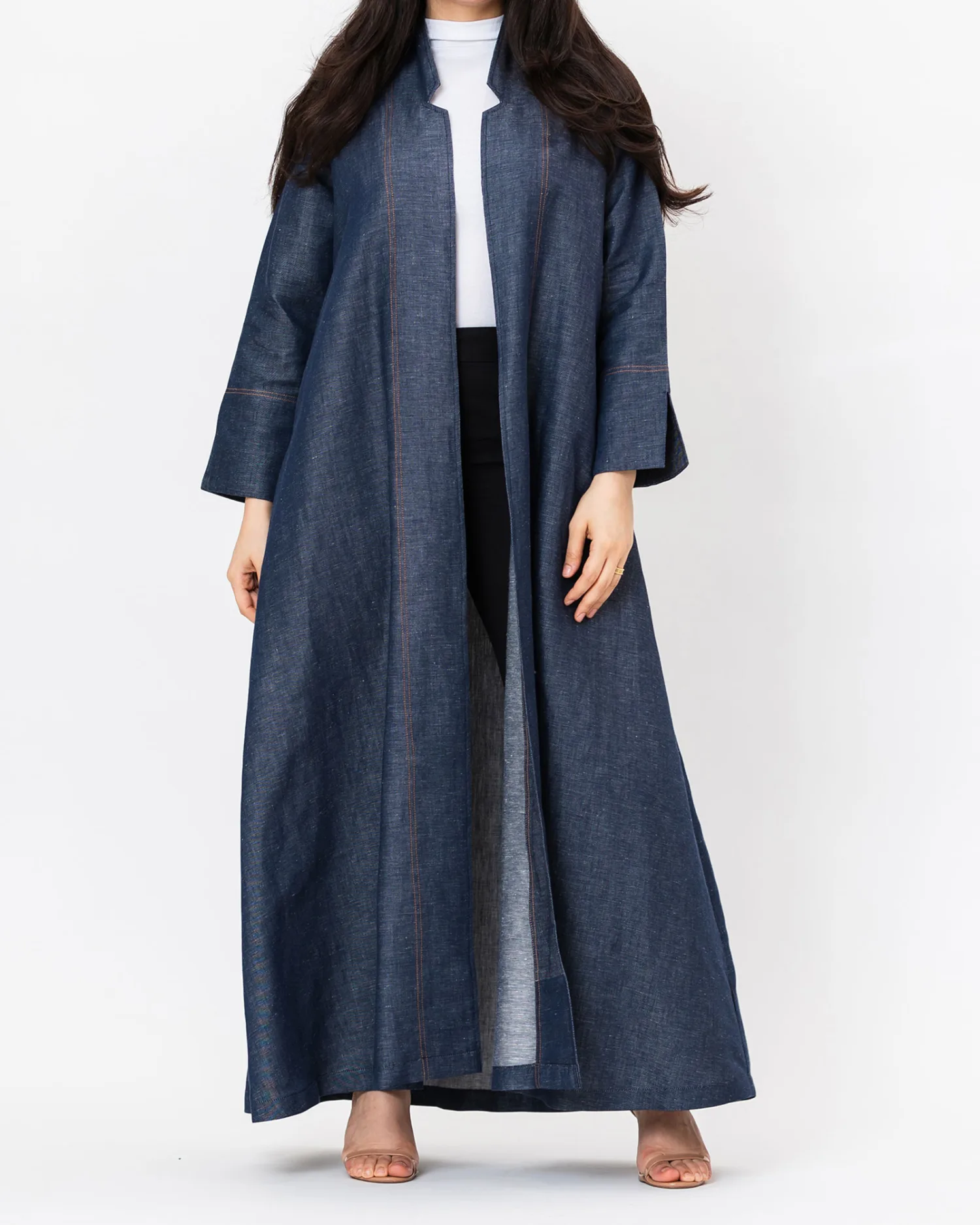 Indigo - Linen Silk A-Line Abaya - Image 3