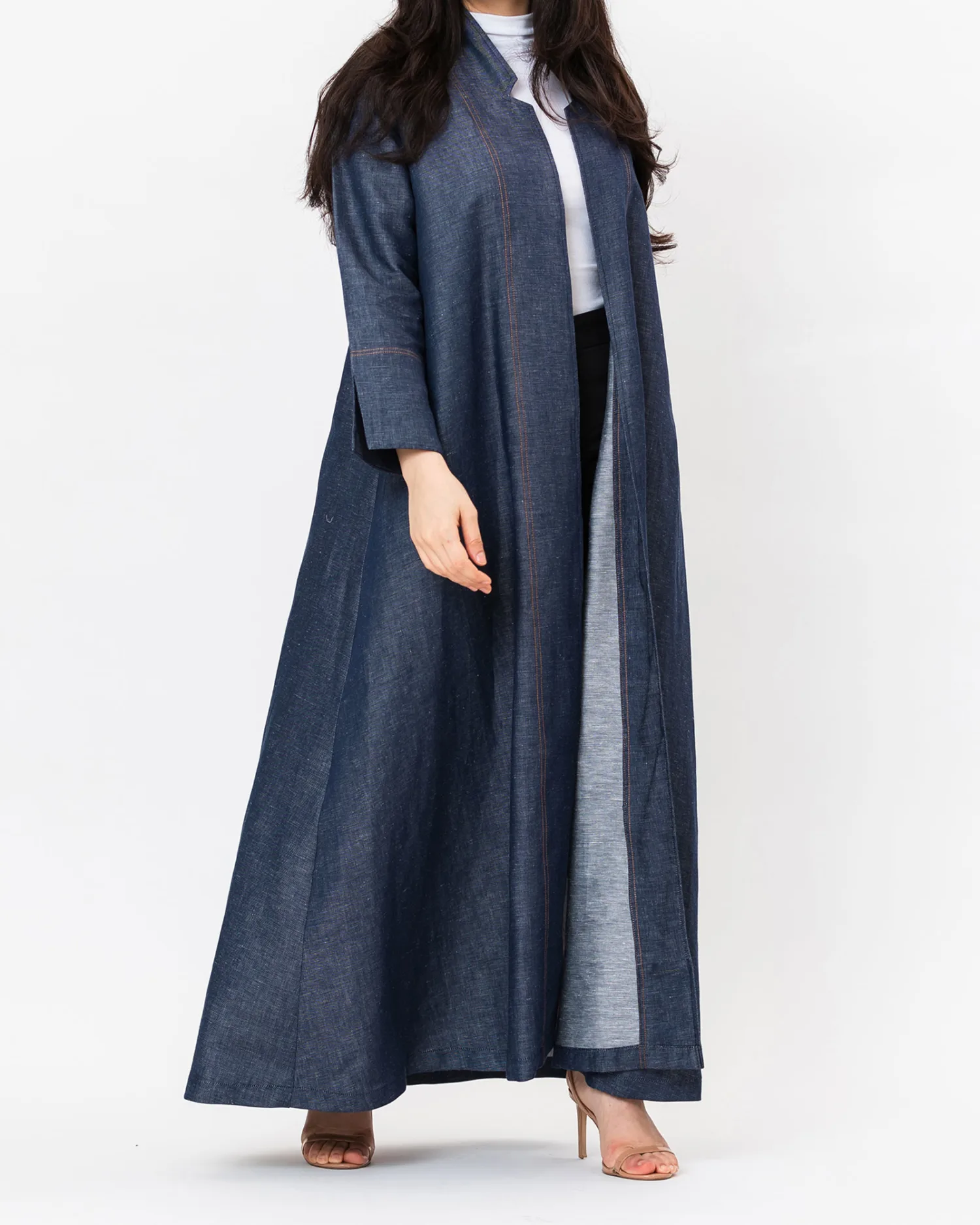 Indigo - Linen Silk A-Line Abaya - Image 5
