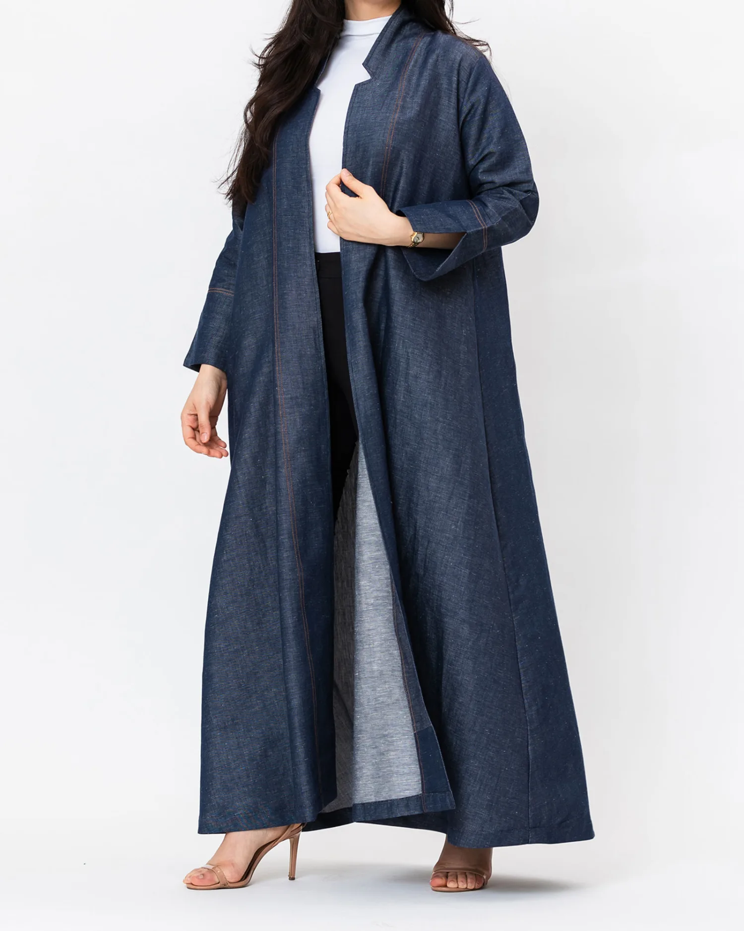 Indigo - Linen Silk A-Line Abaya - Image 4