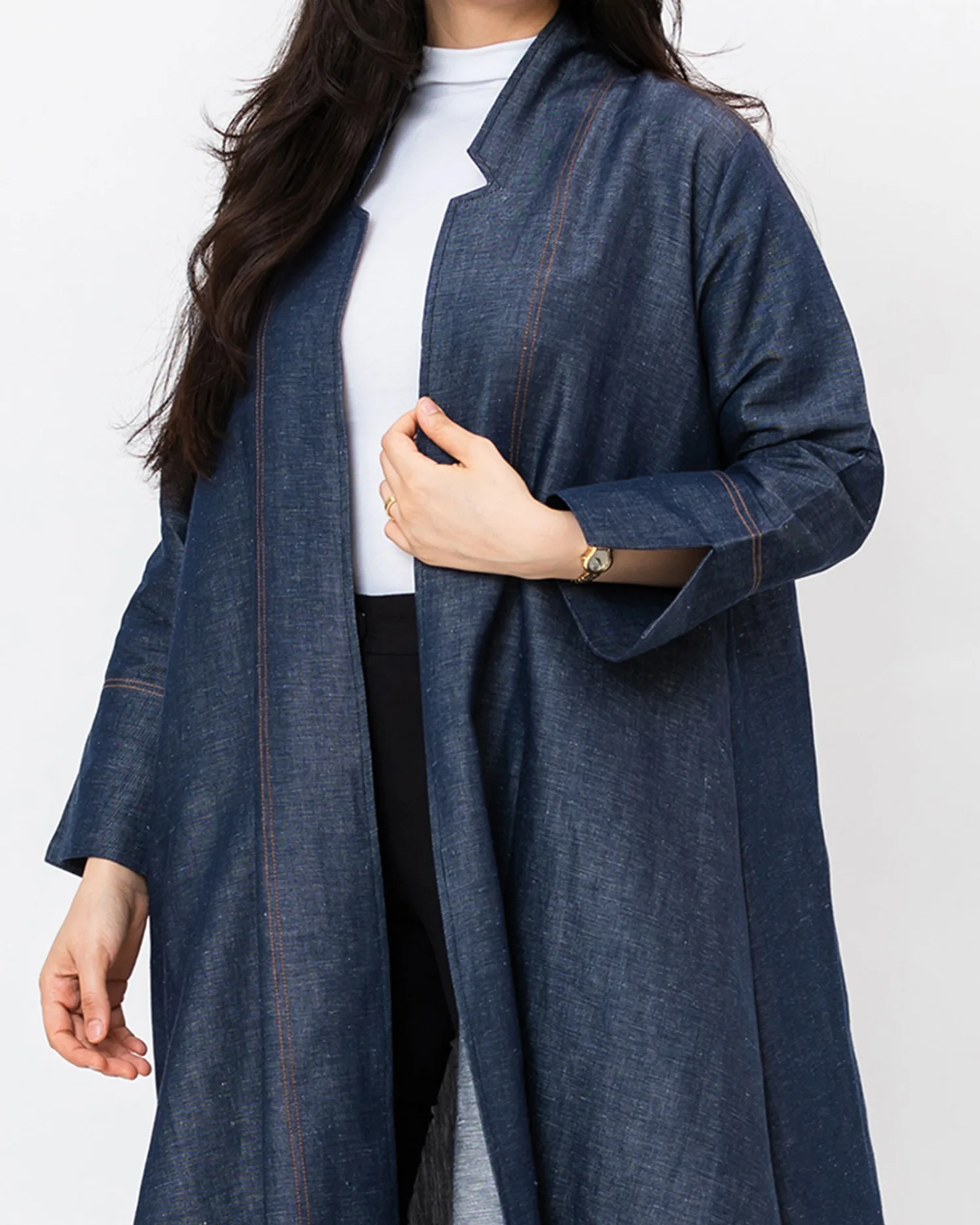 Indigo - Linen Silk A-Line Abaya - Image 2