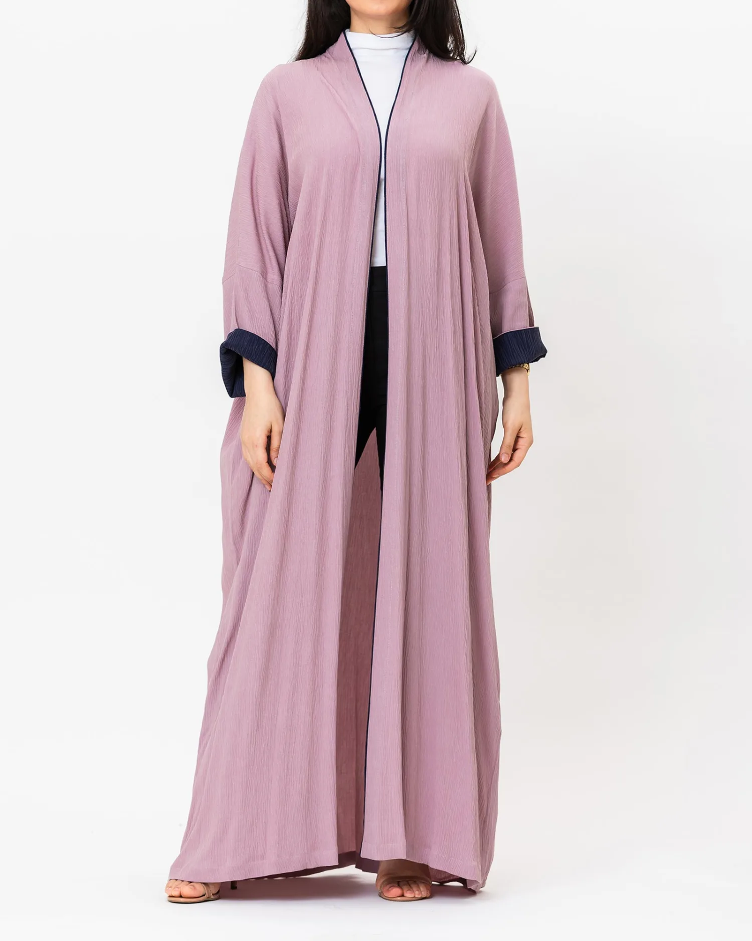 Gloria - Crinkle Linen Bisht Abaya - Image 1