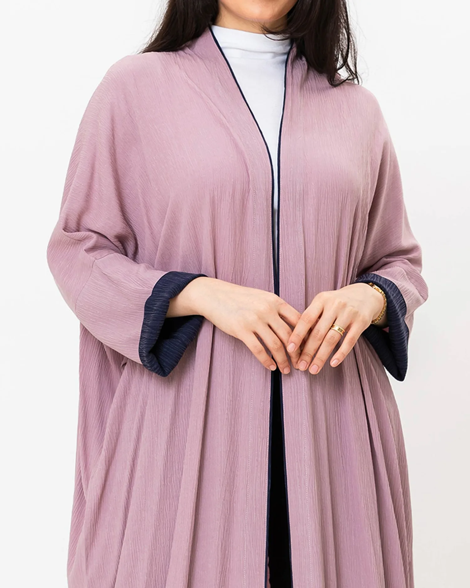Gloria - Crinkle Linen Bisht Abaya - Image 2