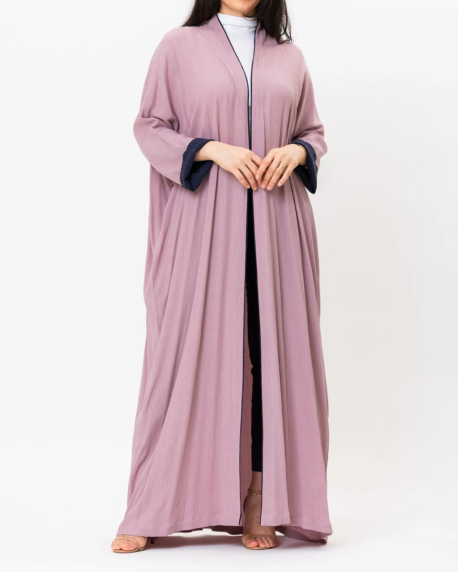 Gloria - Crinkle Linen Bisht Abaya - Image 4