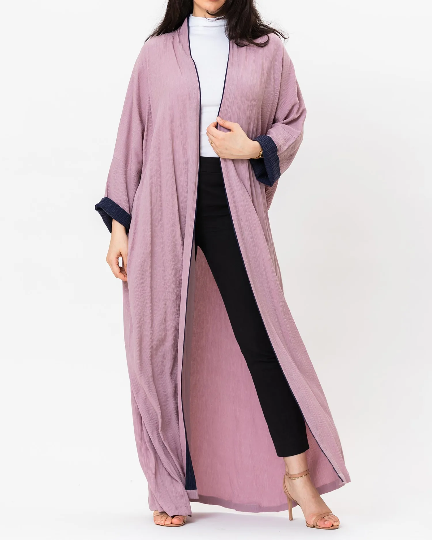 Gloria - Crinkle Linen Bisht Abaya - Image 3