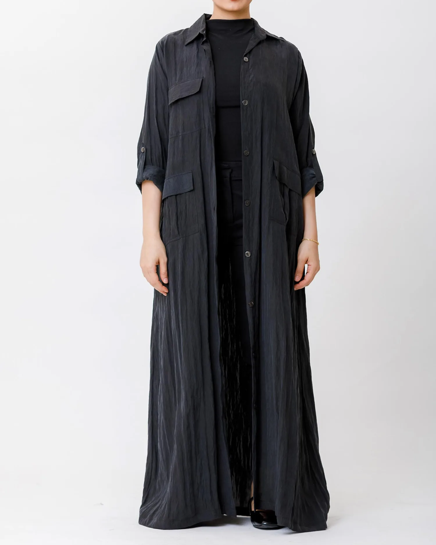 Agnes - Stonewashed Silk Long Shirt - Image 1
