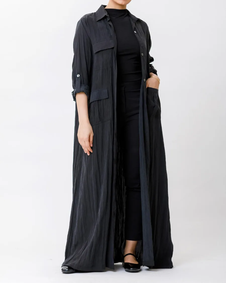 Agnes - Stonewashed Silk Long Shirt - Image 3