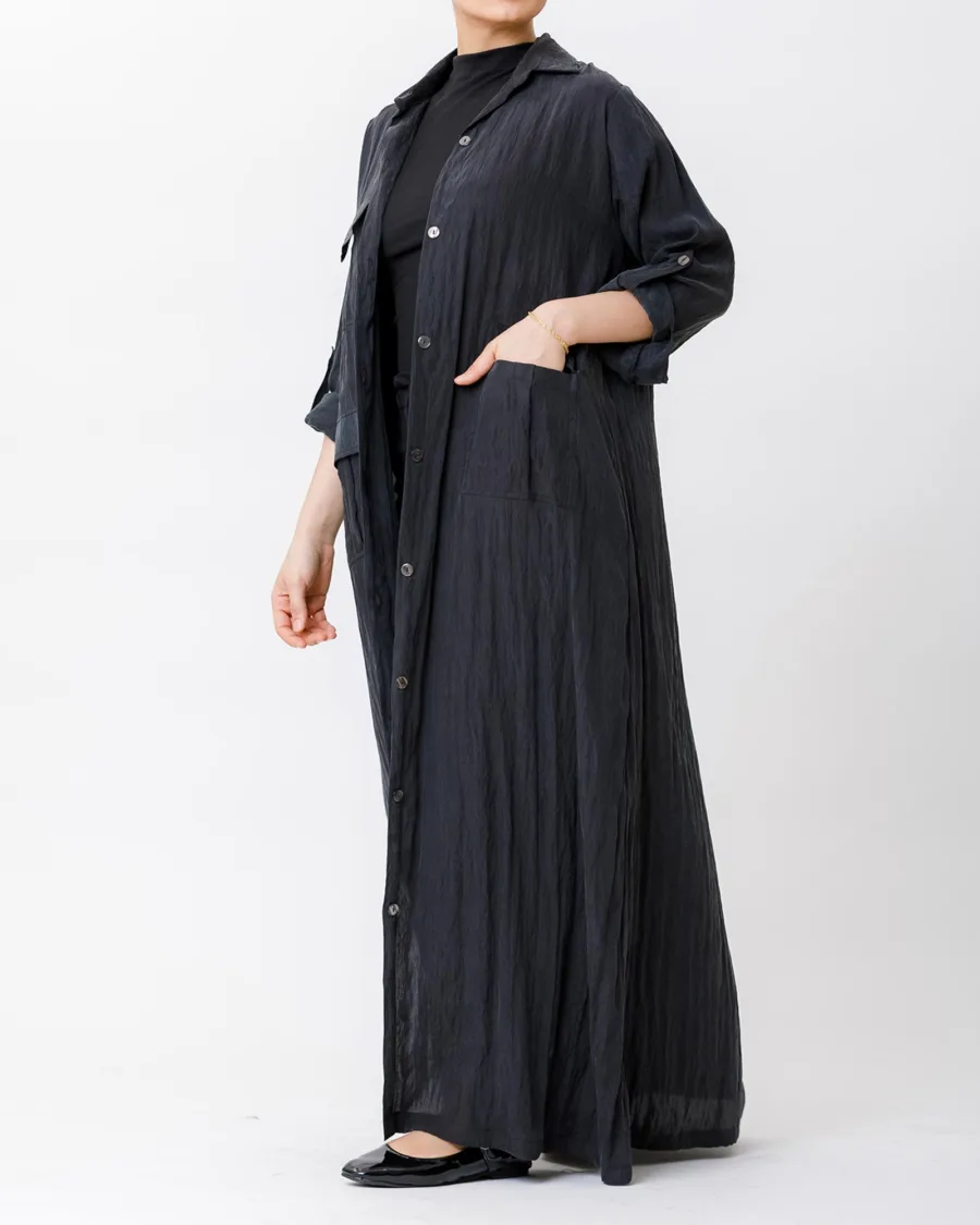 Agnes - Stonewashed Silk Long Shirt - Image 4