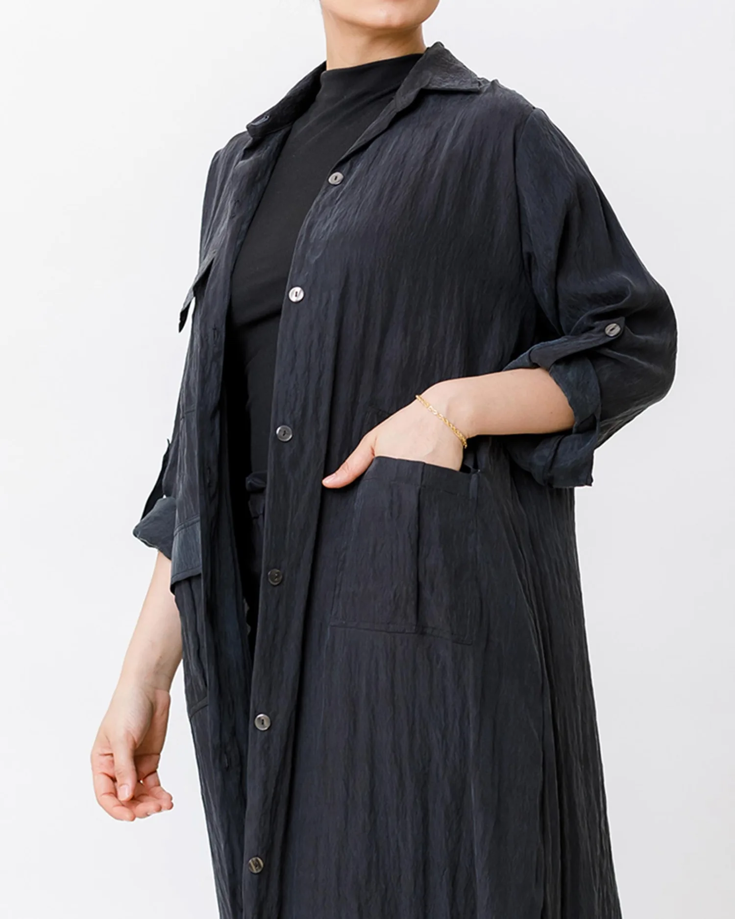 Agnes - Stonewashed Silk Long Shirt - Image 2