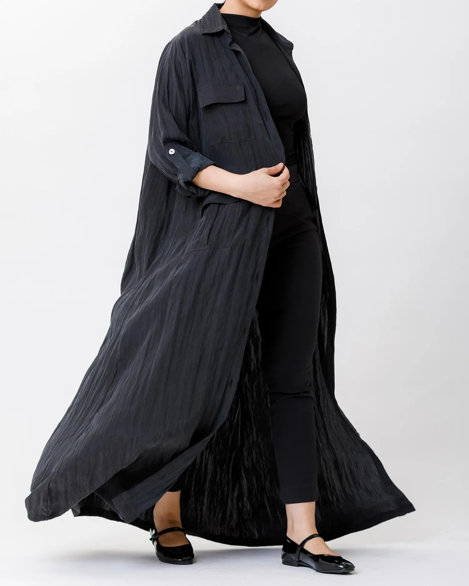 Agnes - Stonewashed Silk Long Shirt - Image 5
