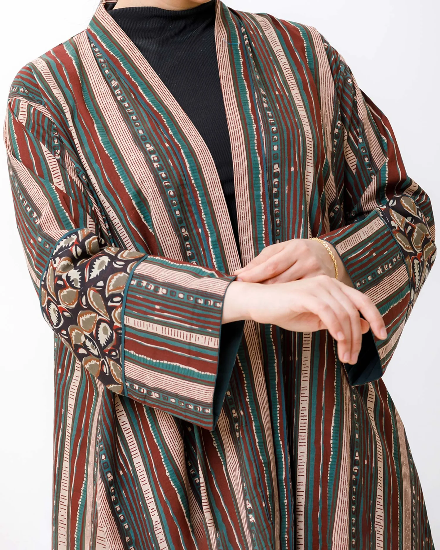 Annie - Striped Cotton Abaya - Image 2