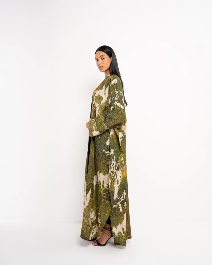 Kashmir – Pashmina Print Bisht Abaya - Image 5