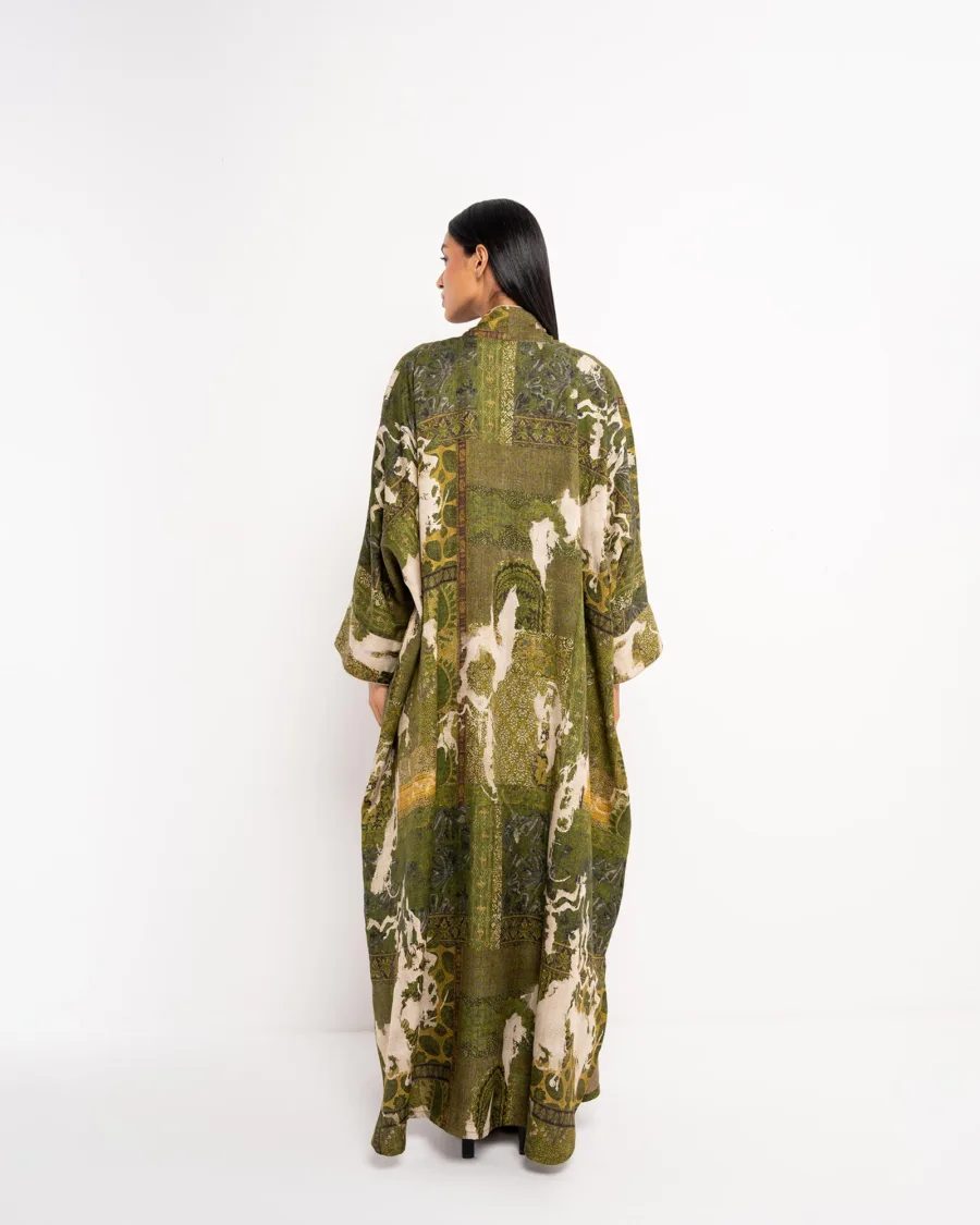 Kashmir – Pashmina Print Bisht Abaya - Image 6